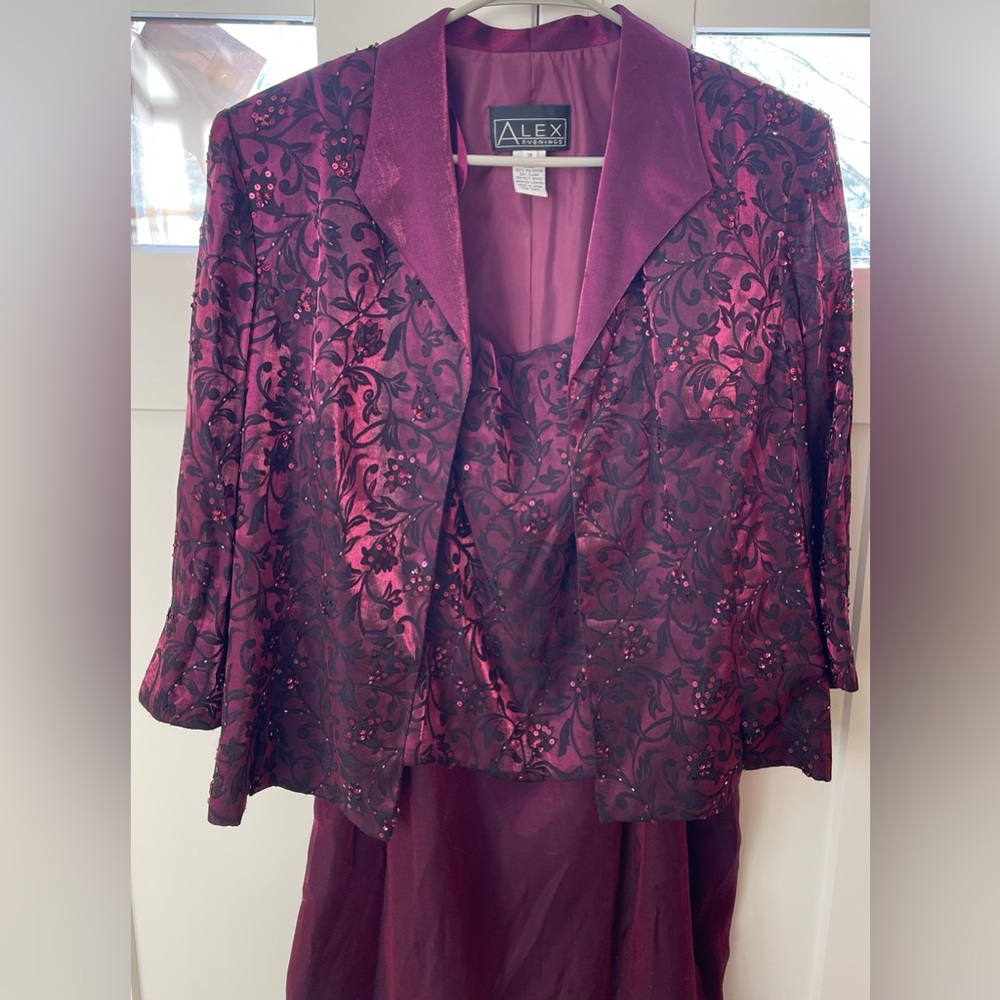 NWT beaded dress open jacket new Alex Evenings size 18 mother of bride $180 - Picture 2 of 12